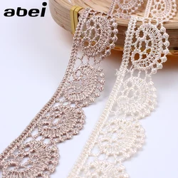 3 Yards Beige Marrone per Facoltativo Solubile In Acqua Nastro di Pizzo 25mm Lace Trim Abbigliamento Accessori Cucito Handmade Taglio