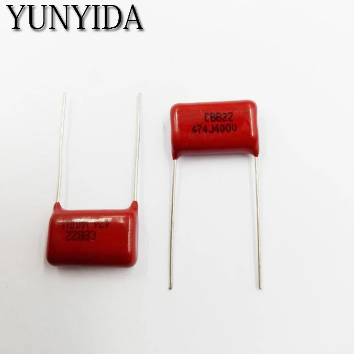 10pcs, CBB 474J  400V  0.47UF 474NF P15mm  Metallized Film Capacitor  400V474J  474 400V