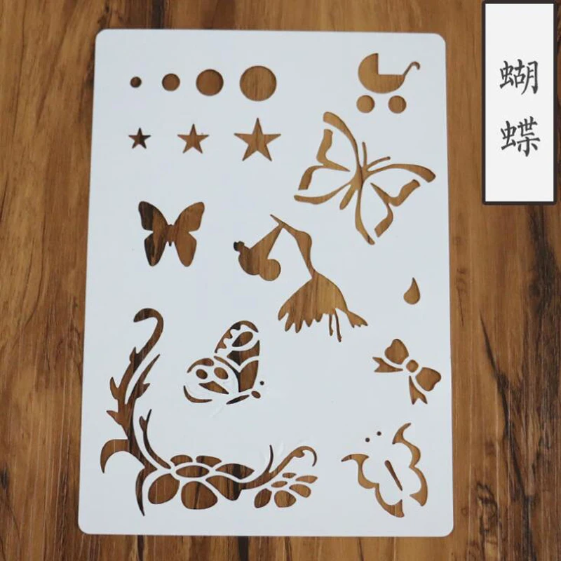 Stencils For Decor Drawing Children Cake Painting Template Plastic Scrapbooking Stamp Embossing Office School Supplies Reusable