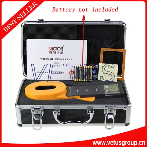 VICTOR 6412+ Clamp-On Digital Ground Resistance Tester Earth Resistance Tester Meter