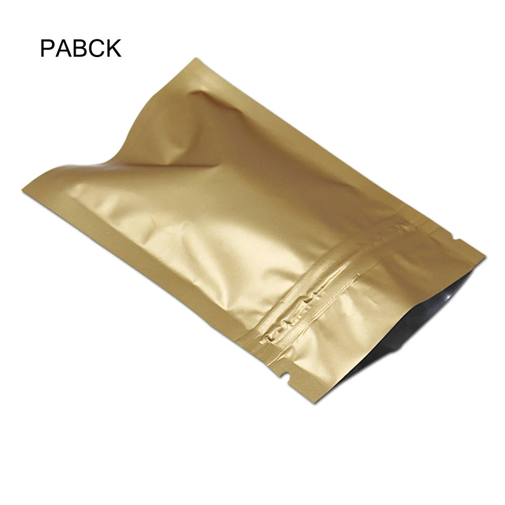 

Wholesale Self Sealing Ziplock Bag Matte Golden Aluminum Foil Bags Cookies Snacks Storage Bag Spice Organizer Pouch Party Favor