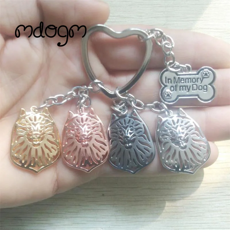 Cute Keeshond Dog Animal Gold Silver Plated Metal Pendant Keychain For Bag Car Women Men Girls Boys Love Jewelry K110