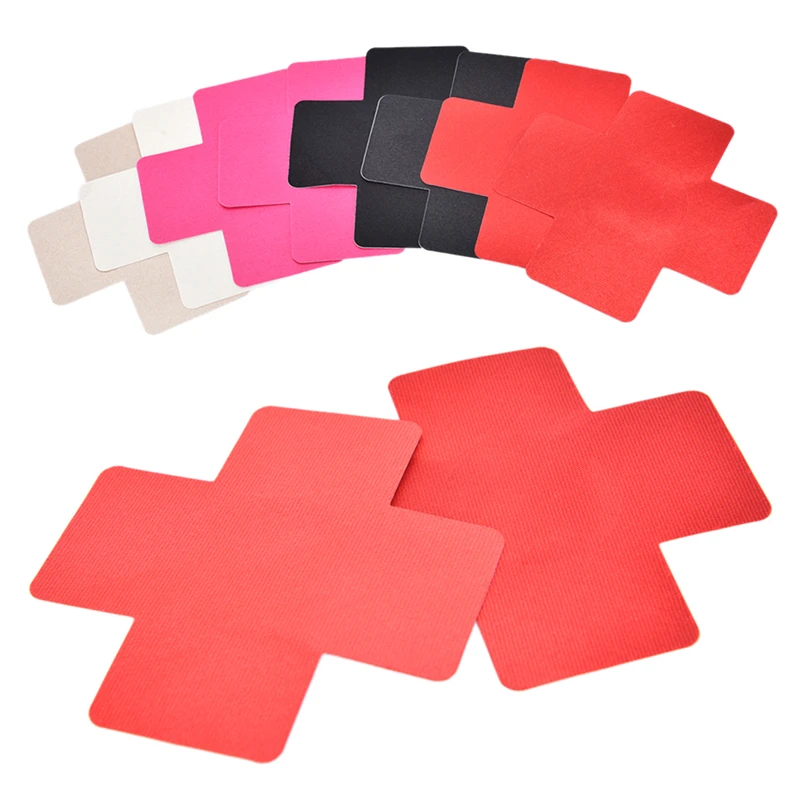 

1 Pair Women Sxey Cross Shape Adhesive Nipple Covers Petals Breast And Sticker Emptied Chest Petal 4 Colors