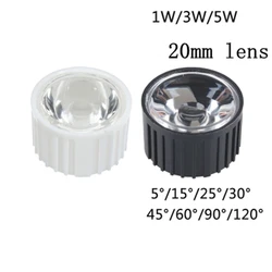 50pcs LED lens for 1W 3w LED chip 8 10 30 45 60 90 120 degree Reflector Collimator black white holder convex optical