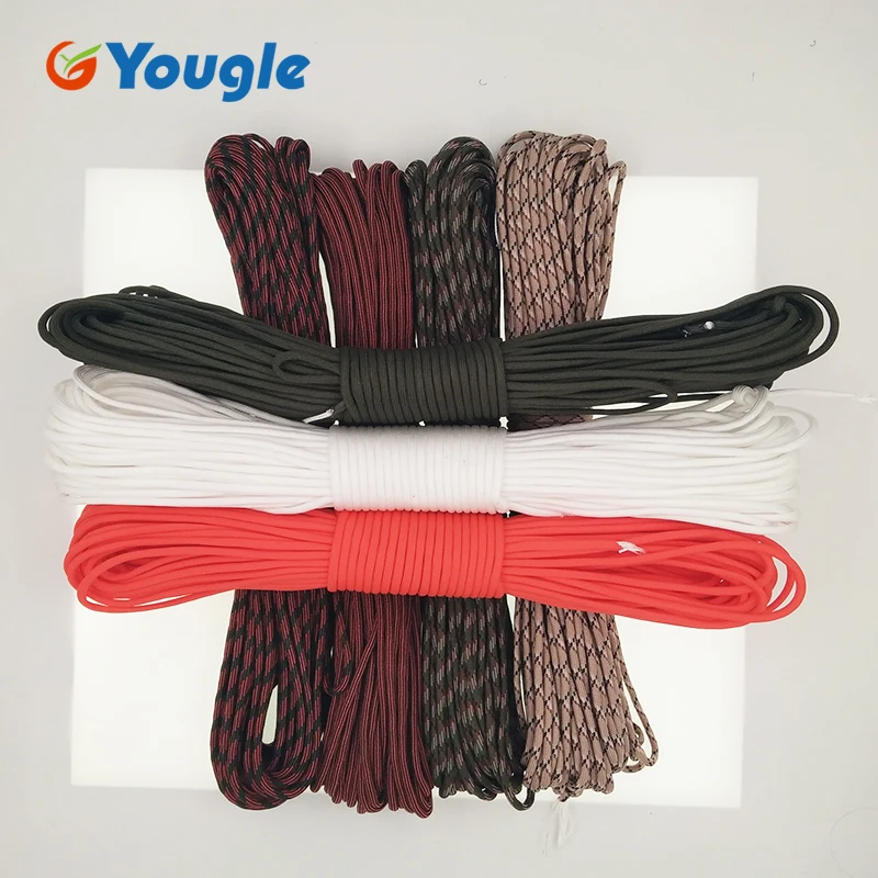 YOUGLE Paracord 550 Parachute Cord Lanyard Rope Mil Spec Type III 7Strands 100FT Climbing Camping survival equipment 4-10