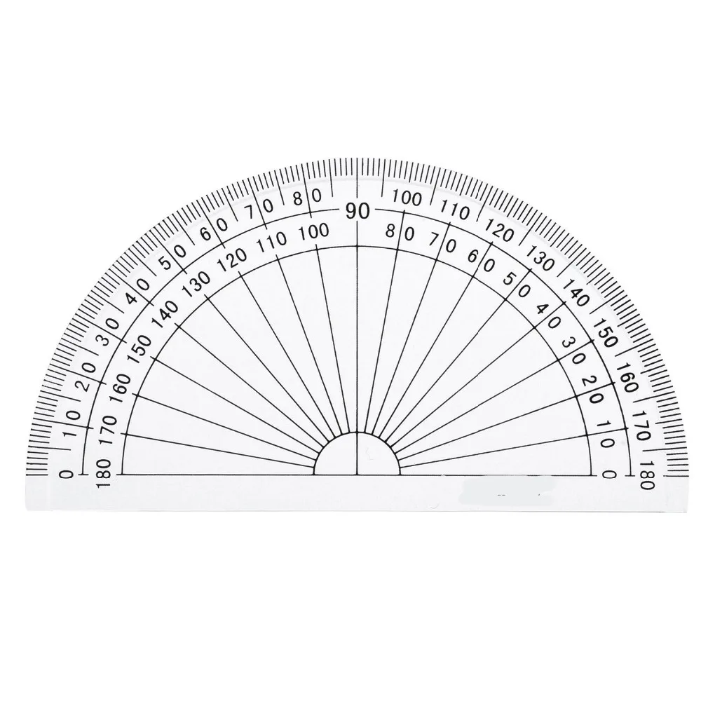 Bộ 1 Miếng Nhựa Protractor, 180 Độ Protractor Cho Đo Góc Sinh Viên Toán, 4 Inch, Rõ Ràng