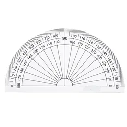 Transportador de plástico de 180 grados para estudiantes de matemáticas, 1 unidad, 4 pulgadas, transparente