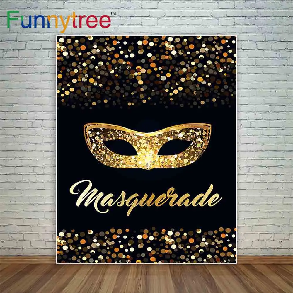 Funnytree photography backdropsMask Golden blurry Light spot Parties photocall photography studio funds background vinyl