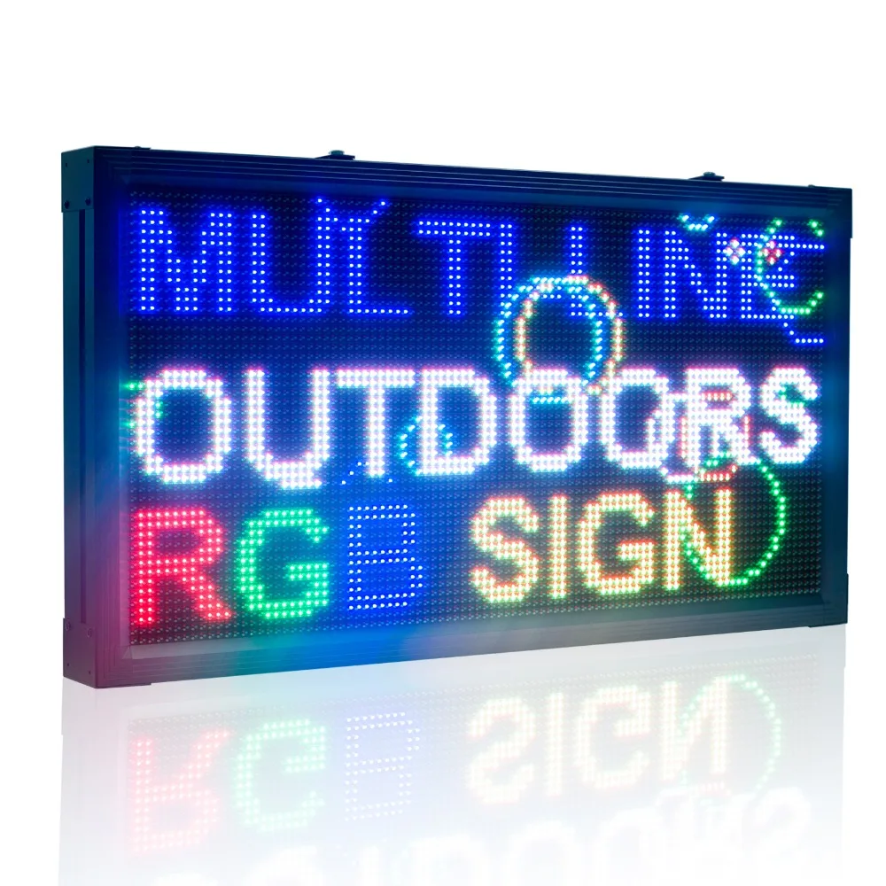 103*55cm RGB Full Color P10mm Custom multi-line Outdoor Waterproof LED Message Sign Moving Scrolling led Display Board for shop