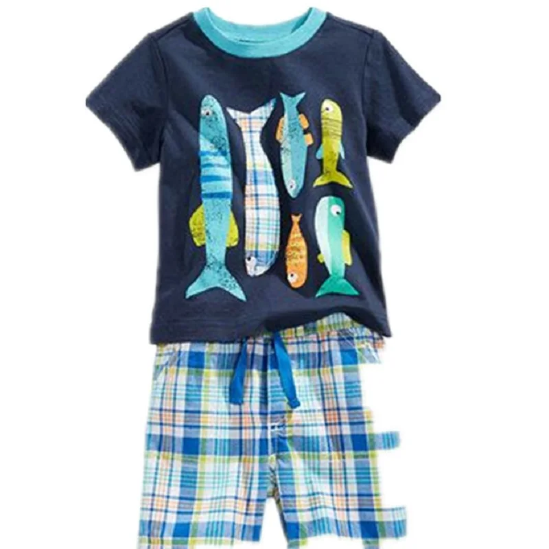 2022 Baby Boy Clothes Suits Summer Children T-Shirts Shorts Pant 2-Piece Clothing Set Beach Kids Outfits Sport Suit 2 3 4 5 6 7Y