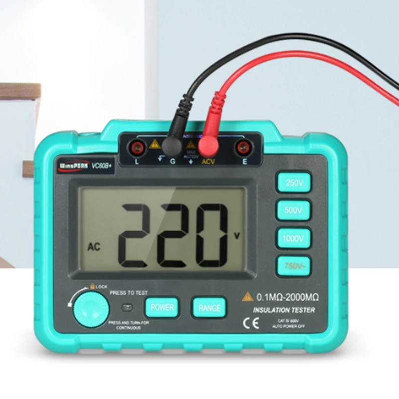 Digital Insulation Resistance Meter VC60B+Megohm Megohmmeter Earth Ground Resistance Impedance Tester Short Circuit DC250V/1000V