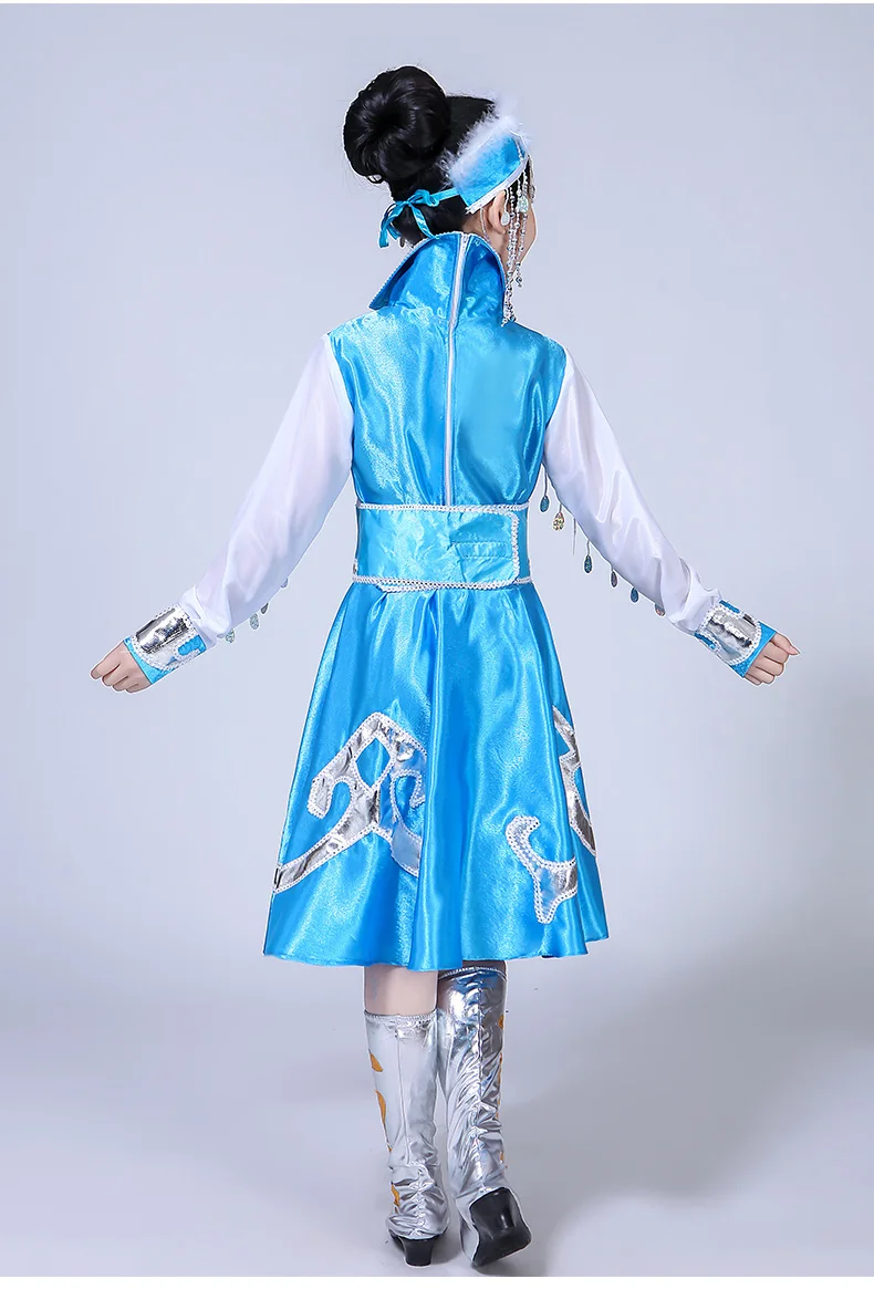 Minority Children Mongolian Dance Skirt Kindergarten Mongolian Girls Perform Costume Dance Costume Girls Tibetan Dance Costume