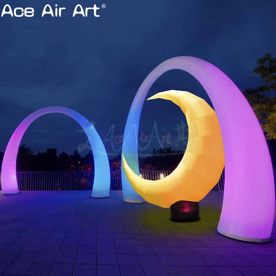 New Design Lighting Inflatable Round Arch Illuminating Entrance for Promotion