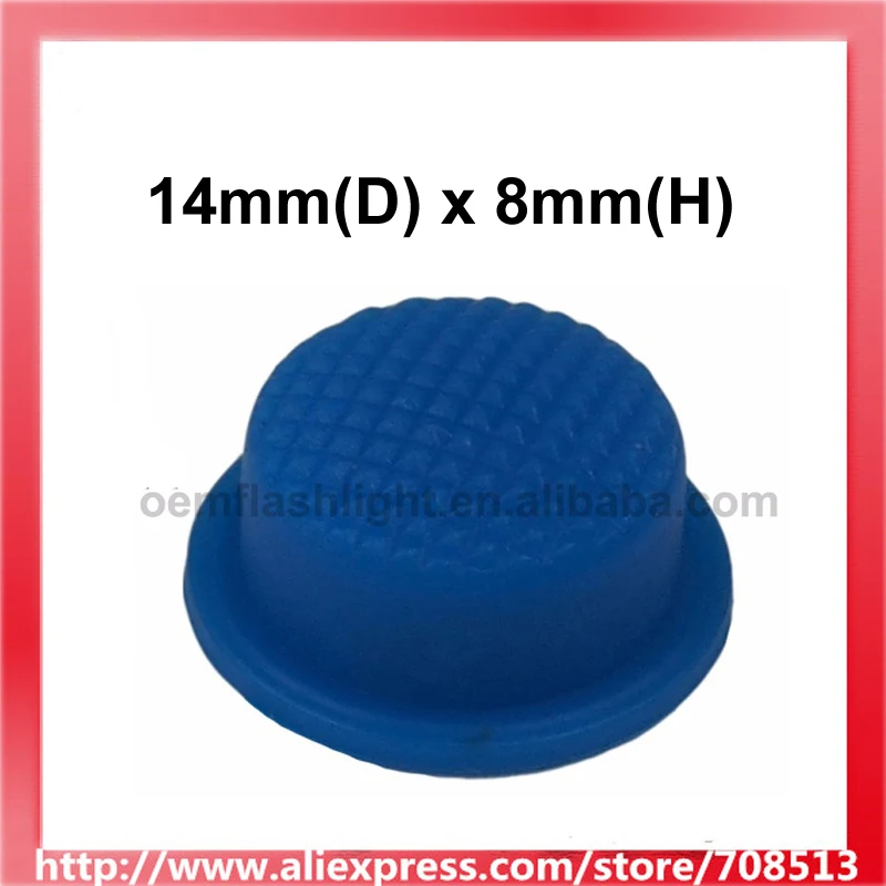 14mm(D) x 8mm(H) Silicone Tailcaps - Blue (10 pcs)