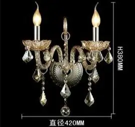 High-end Cognac-colored Crystal candle Wall lamp Wall lamp bedside aisle luxury living room bedroom study Wall lamp