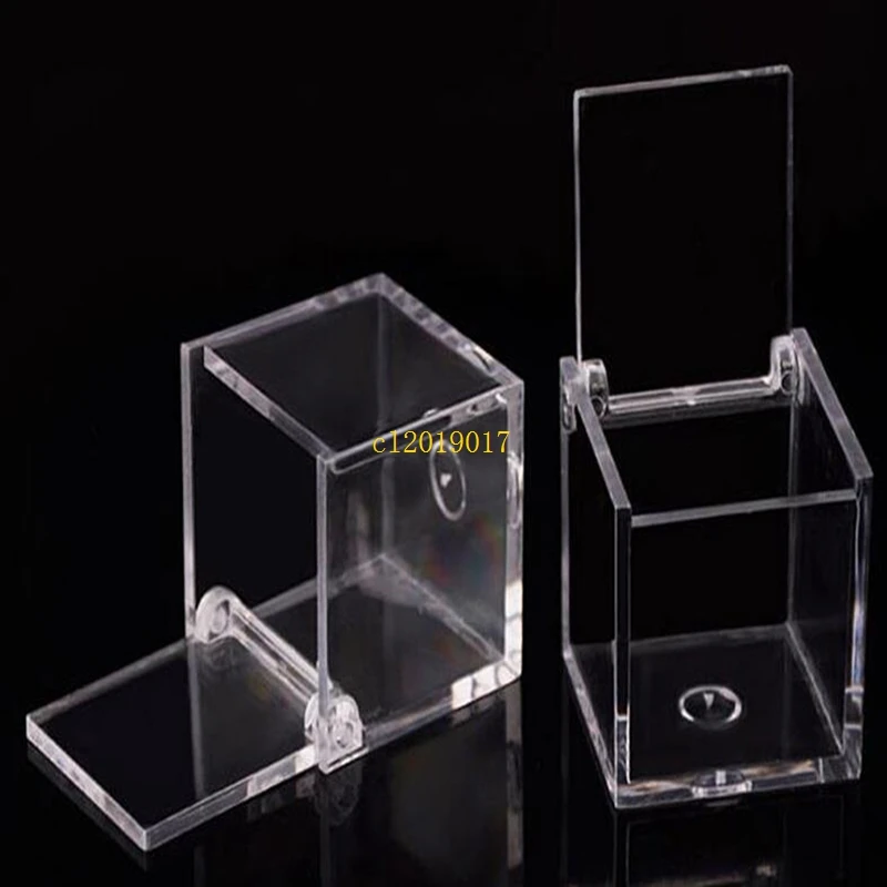 Small Food-grade transparent plastic candy box flip square plastic box biscuit snack cookies storage box#22