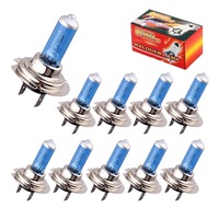 10pcs Halogen H7 55W 12V Headlight Bulbs Halogen 5000K Bright White Car Fog Light Driving Lamp DRL Day Running Light Source