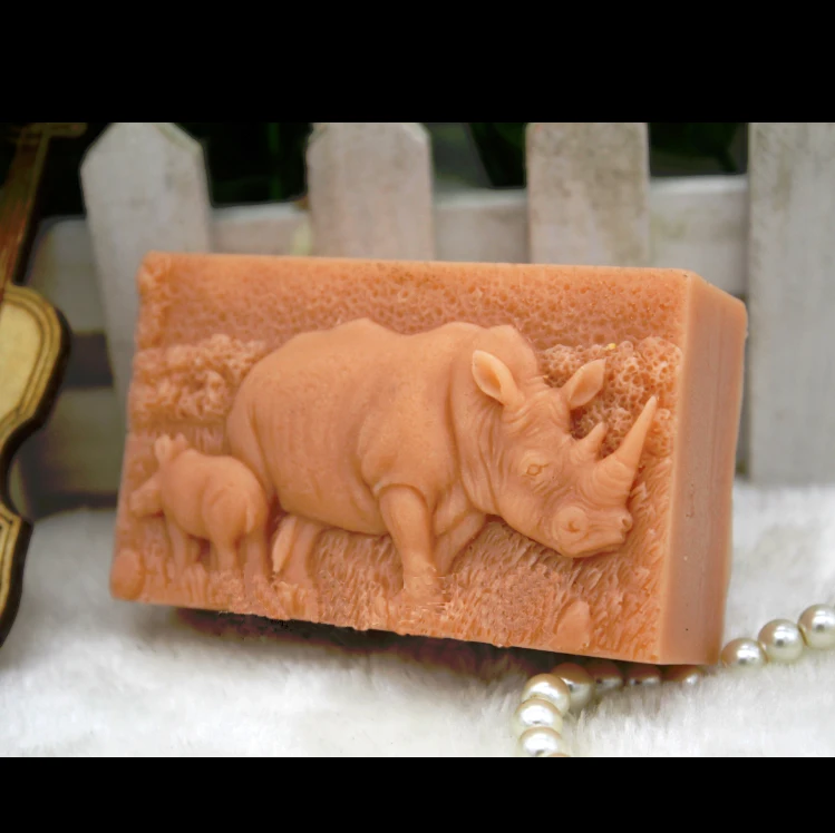 Mold Silicone Handmade Animals Soap Mould Food Grade Mold Rhinoceros Pattern Soaps Molds Aroma Stone Molds CIQ,EEC,CE / EU PRZY