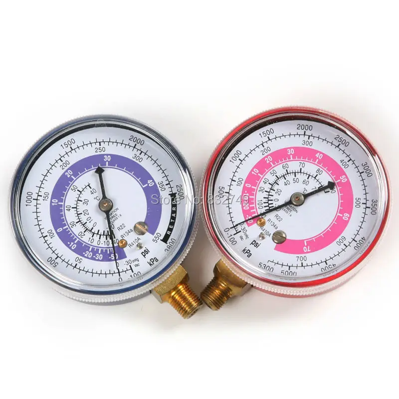 Atoplee 2 PCS R134A R22 R410A Condizionatore D\'aria Refrigerante A Bassa e Ad Alta Pressione Gauge PSI KPA Pressione di Refrigerazione Calibro Del