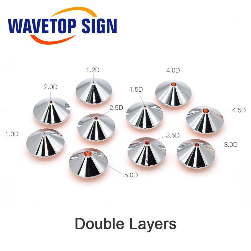 WaveTopSign Dia.28mm Laser Nozzle Single Double Layer Caliber 0.8-5.0 Thread M11 for Precitec WSX Fiber Laser Cutting Head
