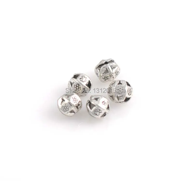 Hot sell Decorative Design Tibetan Silver Alloy Spacer Beads Jewelry Making Supplies 7x7mm,50Pcs,YTC0074