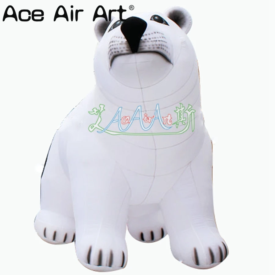 Lovely Attractive Designed Big White Inflatable Cartoon Polar Bear Animal Model for Advertising/Outdoor Event/Zoo Decoration