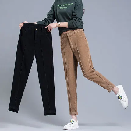 Pantalon sarouel en velours côtelé, grande taille, ample, mode coréenne, personnalité sauvage, taille haute, neuf, printemps et automne