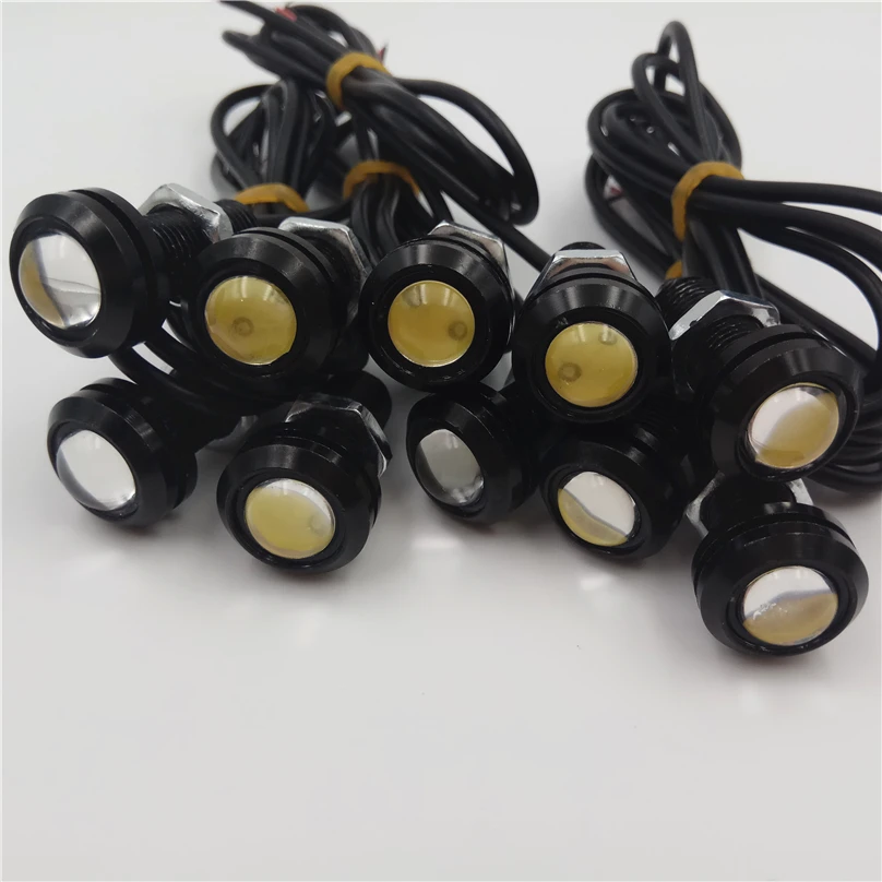 2PCS / Pack 18/23 MM DRL Daylight Daytime Running Lights Backup   Reversing Parking Signal Car Lamps Led Eagle Eye 12V