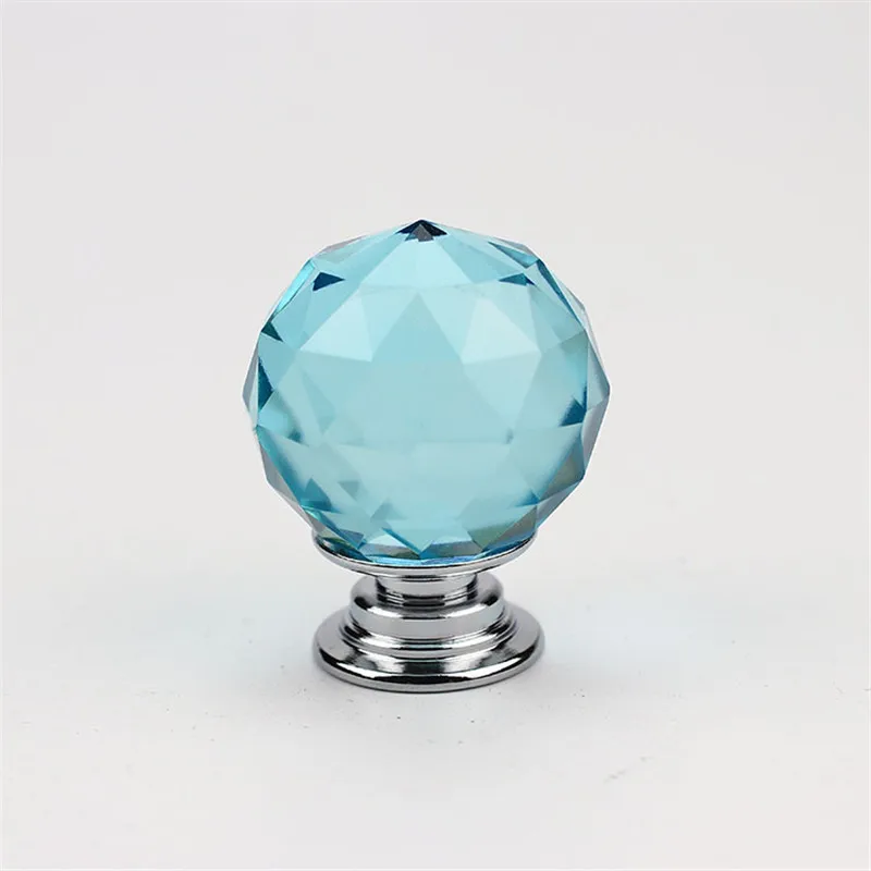 KK&FING Diamond Shape Design Multiple Color Crystal Glass Handle Cupboard Drawer Knob Pull Kitchen Cabinet Wardrobe Door Handles