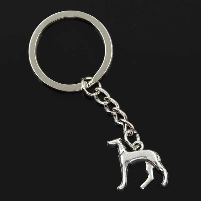 New Fashion Men 30mm Keychain DIY Metal Holder Chain Vintage Dog Hound 20x20mm Bronze Pendant Gift