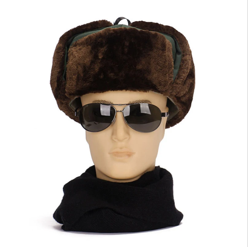 2018 Hot Russian Hat Ushanka Bomber Hat Army Military Caps Mens Winter Hats Ear Flaps Chapka Russe Homme Gorro Ruso Men Fur Hats