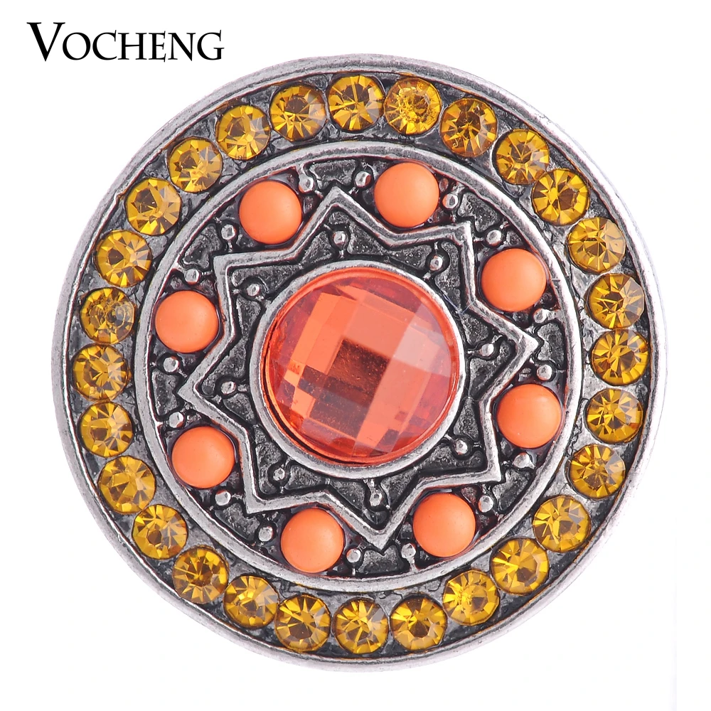 Vocheng Snap Charms 3 Colors Glam Inlaid Round Bead&Rhinestone 18mm Charm Vn-1069