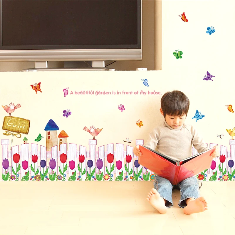Abnehmbare Fußleisten-Aufkleber, Schmetterling, wasserfest, Kunst-Vinyl-Wandaufkleber, Heimdekoration, für Kinder, Wohnzimmer, Schlafzimmer, Fußleisten-Wandtattoos – Detail 6