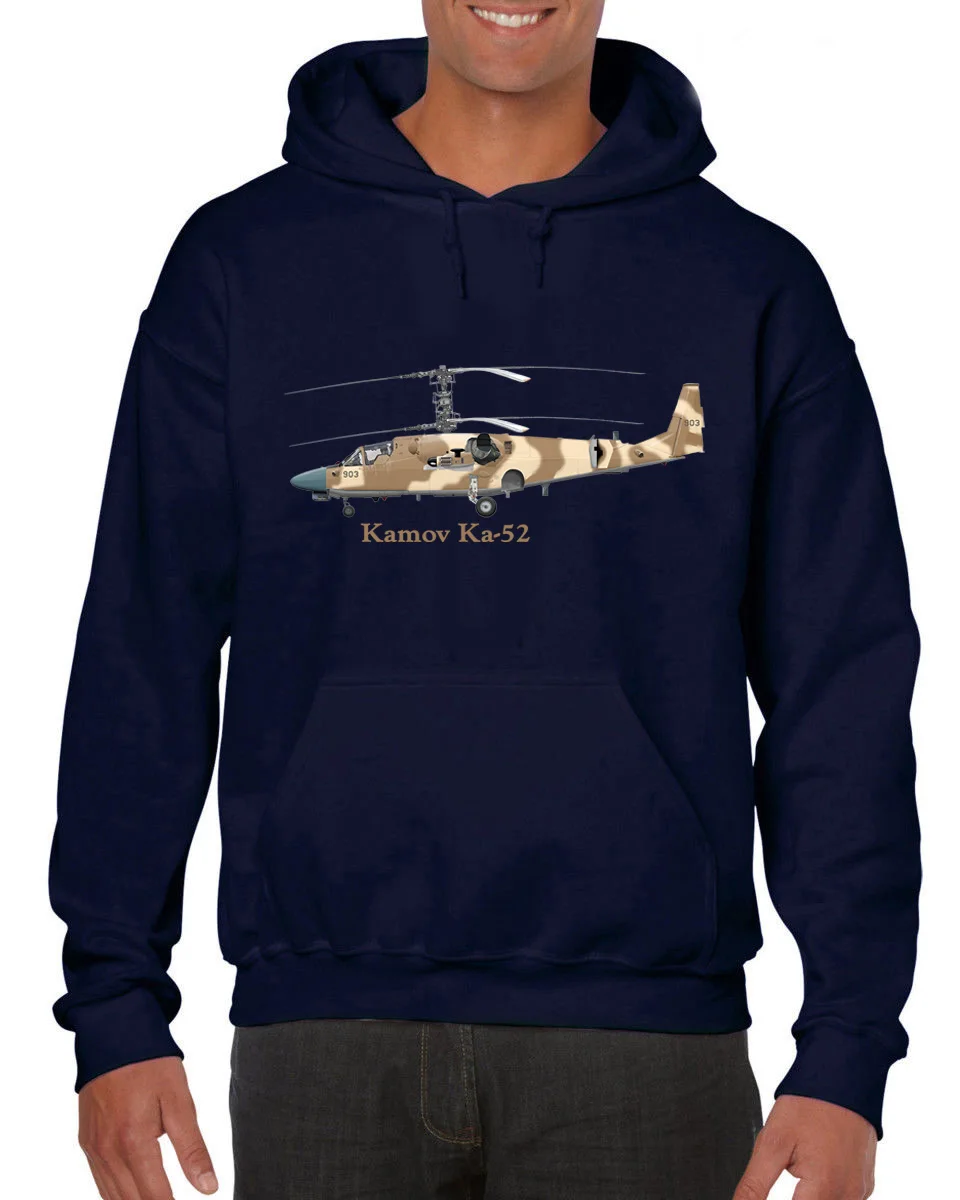 Print Men O-Neck Kamov Ka-52 Helicopter Personalized Hoodies Sweatshirt