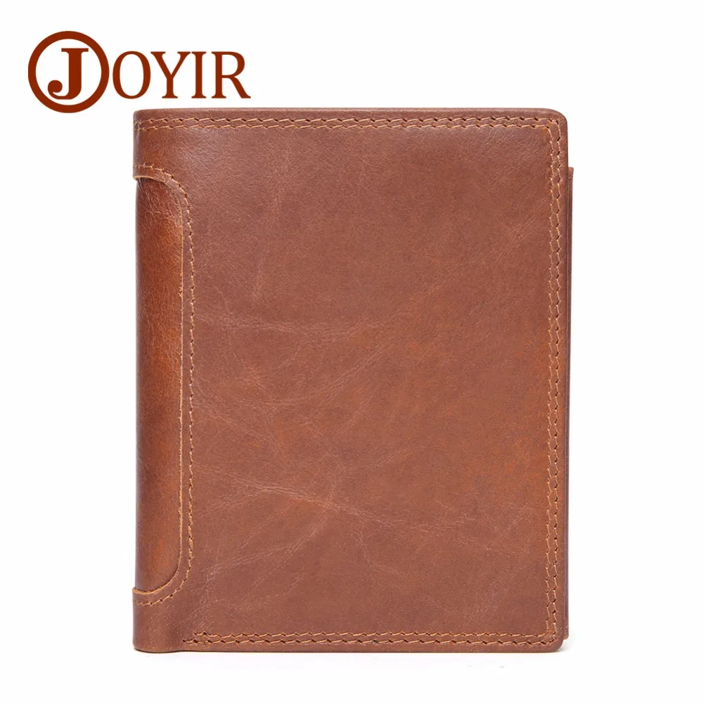 JOYIR Vintage Genuine Leather Wallet Men Coin Purse Male Portomonee Wallet Money Credit Card Holder Rfid Walet Leather For Men