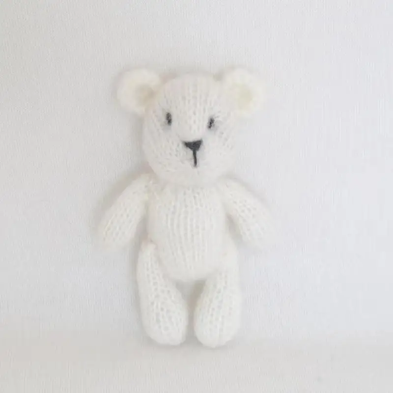 

Hand Knitted Mini Teddy Bear Crochet Bear Baby Photo Prop Toys Stuffed Bear Toy Newborn Teddy Toy Photography Props