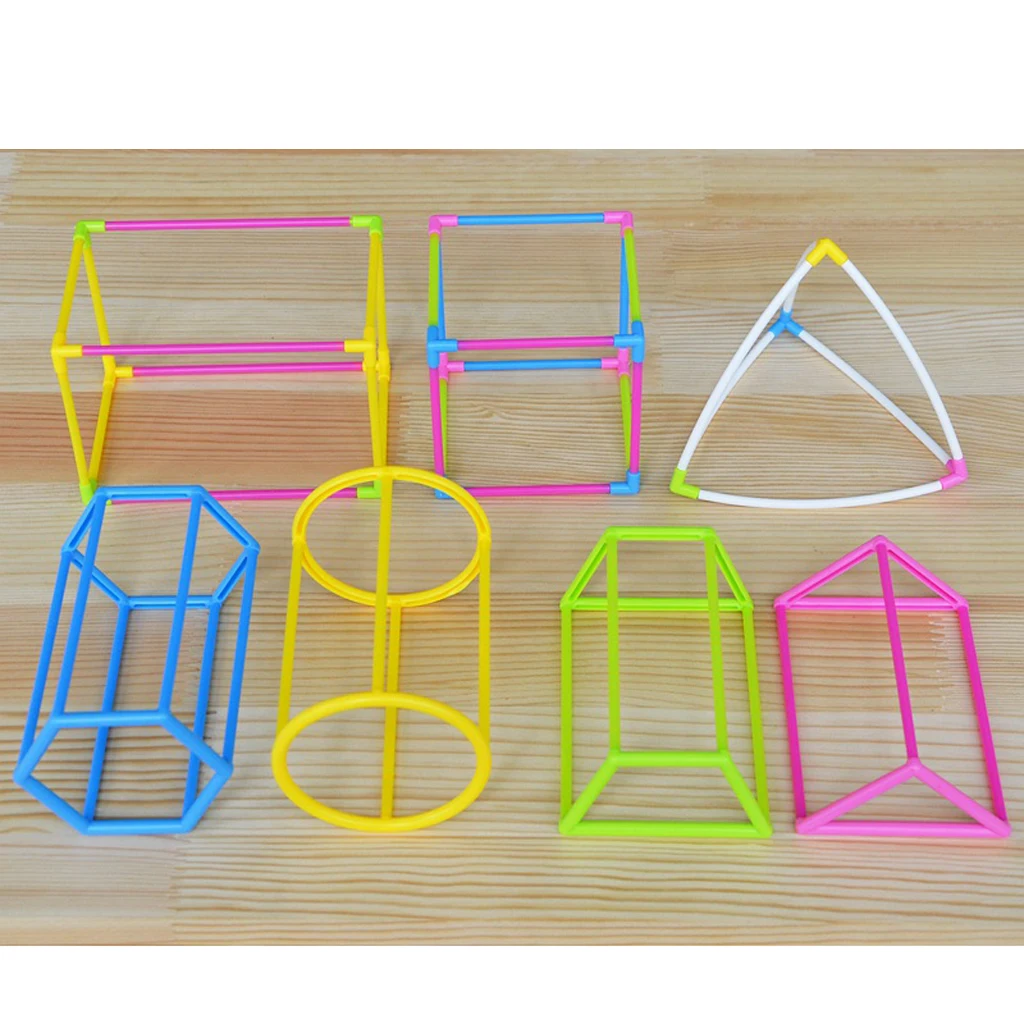 3D Geometric Shape Building Set W/ Box For Kids Mathematics Teaching Aids