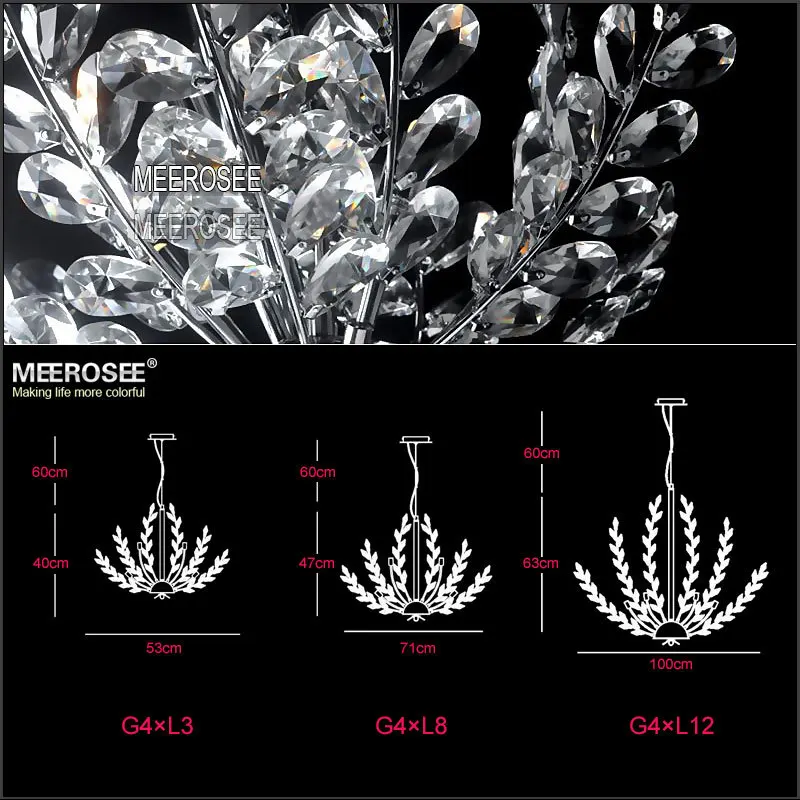 Modern Crystal Pendant Light Fixture Vintage Floral French Crystal Lustre Hanging Lamp Suspension Light MD2367