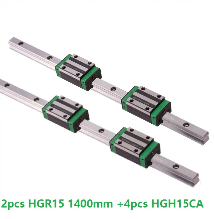 

2pcs Linear Guide Rail HGR15 -L 1400mm And 4pcs HGH15CA Linear Narrow Slide Blocks CNC Parts