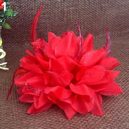 Bridal Wedding Party Flower Fascinator Elastic Pin Hair Wrist Corsage Brooch Headband