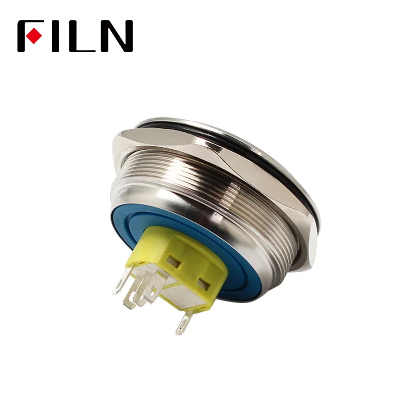 40mm stainless steel ring lamp  6v 12v 24v 220v  green white yellow red momentary latching 1no1nc led metal push button switch