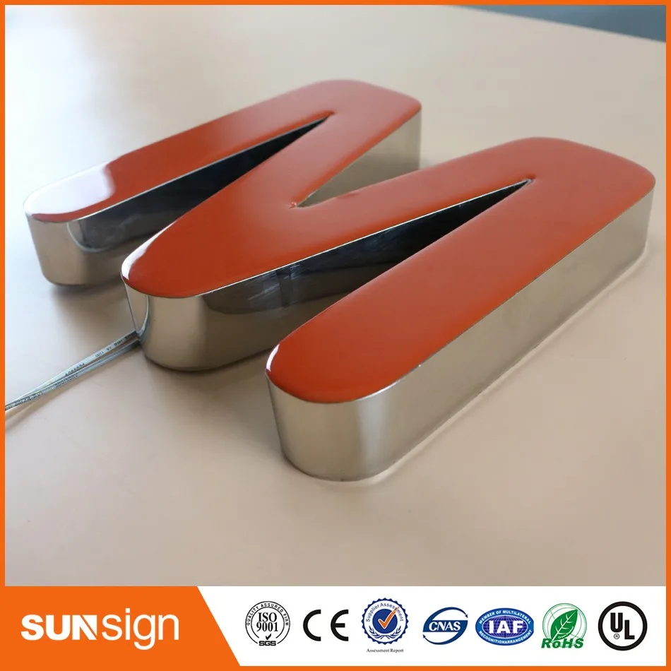 Customized epoxy resin front lit led letter resin signs channel letter indoor outdoor storefront