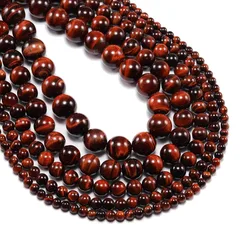 1strand/lot 4 6 8 10 12 mm AAAAA Natural Stone Red Tiger Eye Agat Round Beads Loose Spacer Bead For Jewelry Making DIY Bracelet