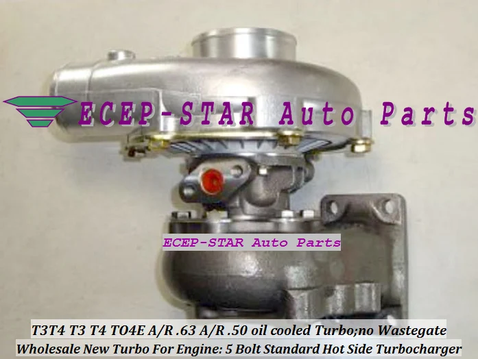 Water Cooled T3T4 T3 T4 TO4E Universal Turbo Turbocharger 5 Bolt compressor a/r .50 turbine A/R .63 T3 flange 300-400HP Gaskets