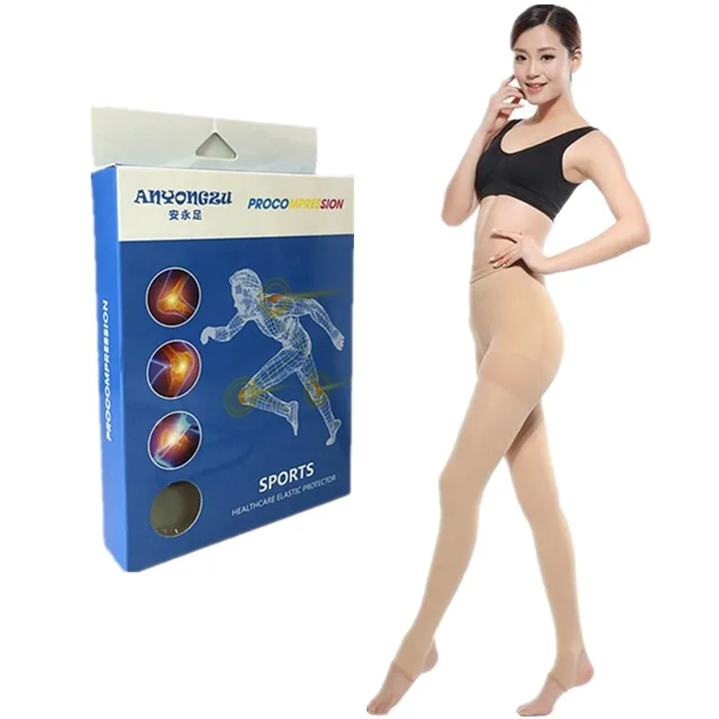 

Hot Selling Summer Thin High Quality Elastic Pantyhose Professional Medical Women Thin Leg Compression Stocking With Gift Box