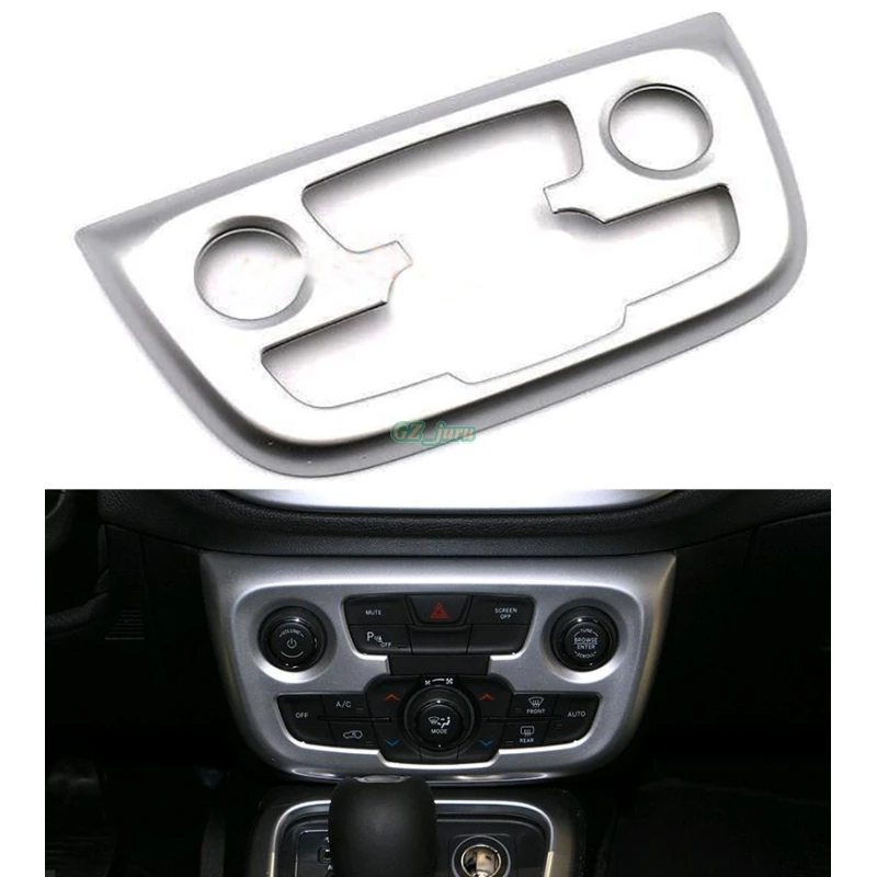 

Car styling1PCS ABS Interior Front Central AC Dash Board Switch Cover Trim 3D stickers For Jeep Compass 2017