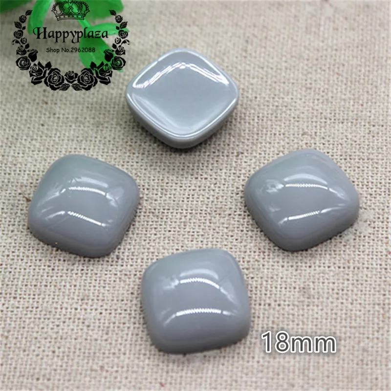 20pcs 18mm New Resin Korea Square Flatback Cabochon DIY Handmade Button/Hair Ornament/Jewelry Decoration Accessories