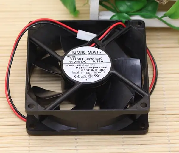 Originele Nmb 3110KL-04W-B20 8025 8Cm 12V 0.12A 2 Draad Desktop Fan