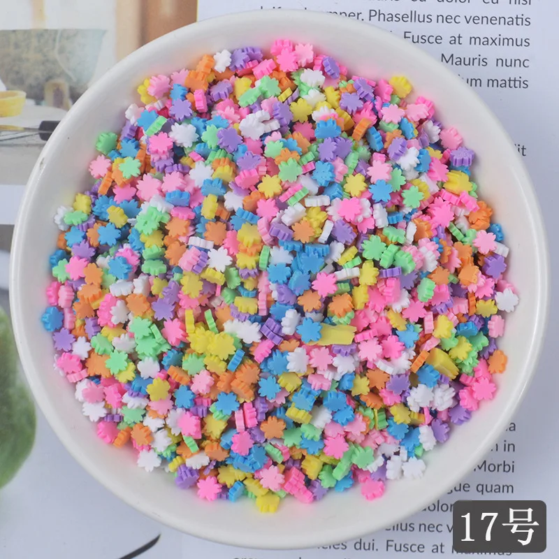 20 gr/los Nette Gefälschte Ton Streusel Bunte Herz Fünf Sterne Schleife Süßigkeiten Streusel für Handwerk Machen, DIY Kuchen Dessert Dekoration – Detail 17