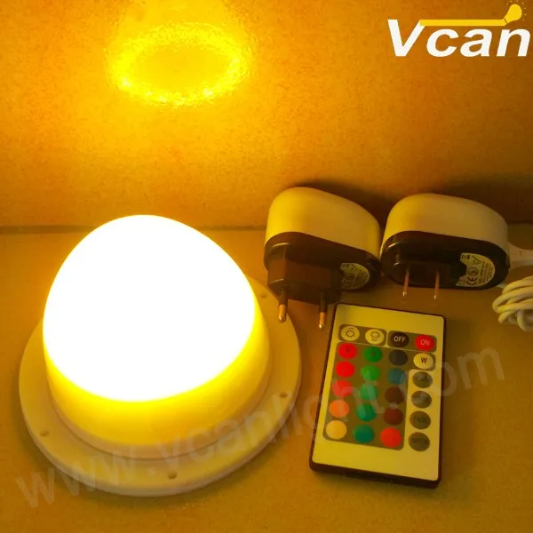 lithium Battery powered 16colours led light base inside PE plastic furniture to bright VC-L117